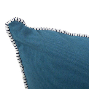 Howard Elliott 20 X 20 Outdoor Pillow With Designer Trim - Durable Sunbrella Fabric For Stylish Comfort Anywhere Blue 100% Sunbrella Acrylic Q2-298c-howard-elliott