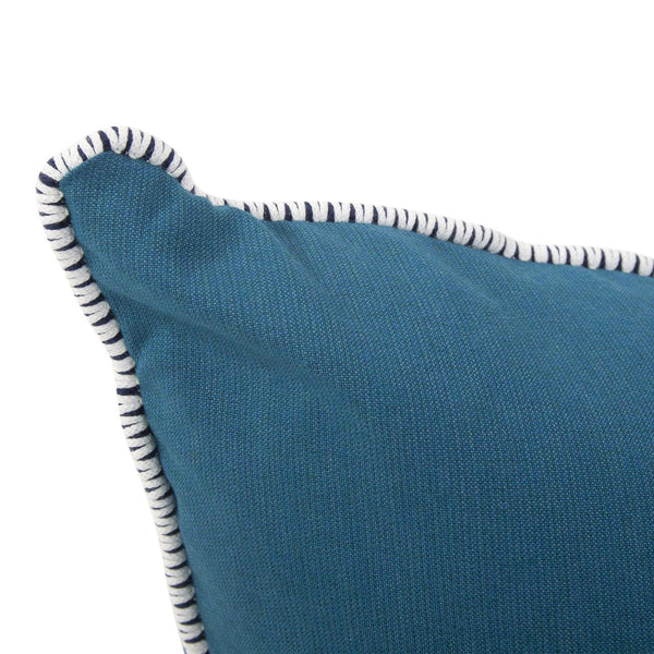 Howard Elliott 20 X 20 Outdoor Pillow With Designer Trim - Durable Sunbrella Fabric For Stylish Comfort Anywhere Blue 100% Sunbrella Acrylic Q2-298c-howard-elliott