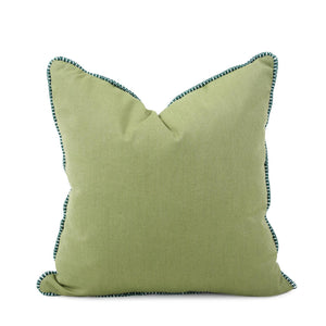 Howard Elliott 20 X 20 Outdoor Pillow With Designer Trim - Durable Sunbrella Fabric For Stylish Comfort Anywhere Green 100% Sunbrella Acrylic Q2-299c-howard-elliott