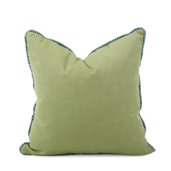 Howard Elliott 20 X 20 Outdoor Pillow With Designer Trim - Durable Sunbrella Fabric For Stylish Comfort Anywhere Green 100% Sunbrella Acrylic Q2-299c-howard-elliott