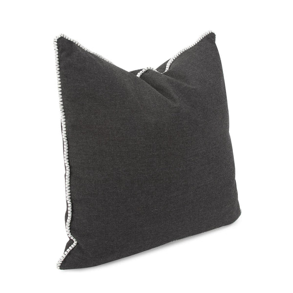 Howard Elliott 20 X 20 Outdoor Pillow With Designer Trim - Durable Sunbrella Fabric For Stylish Comfort Anywhere Gray 100% Sunbrella Acrylic Q2-460c-howard-elliott