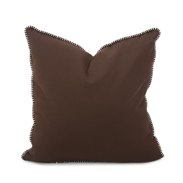 Howard Elliott 20 X 20 Outdoor Pillow With Designer Trim - Durable Sunbrella Fabric For Stylish Comfort Anywhere Brown 100% Sunbrella Acrylic Q2-462c-howard-elliott