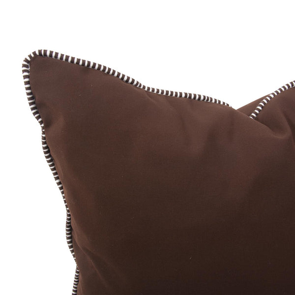 Howard Elliott 20 X 20 Outdoor Pillow With Designer Trim - Durable Sunbrella Fabric For Stylish Comfort Anywhere Brown 100% Sunbrella Acrylic Q2-462c-howard-elliott