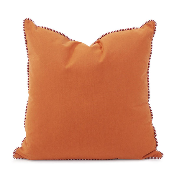 Howard Elliott 20 X 20 Outdoor Pillow With Designer Trim - Durable Sunbrella Fabric For Stylish Comfort Anywhere Orange 100% Sunbrella Acrylic Q3-297c-howard-elliott