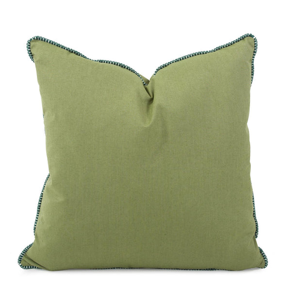 Howard Elliott 20 X 20 Outdoor Pillow With Designer Trim - Durable Sunbrella Fabric For Stylish Comfort Anywhere Green 100% Sunbrella Acrylic Q3-299c-howard-elliott