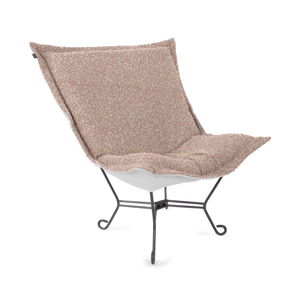 Howard Elliott Patio Scroll Puff Chair - Versatile Indoor-outdoor Seating With Durable Metal Frame And Soft Fabric Pink 93% Rolefin,7% Pes Q500-1335-howard-elliott