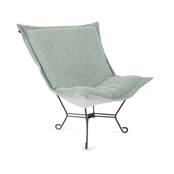 Howard Elliott Patio Scroll Puff Chair - Versatile Indoor-outdoor Seating With Durable Metal Frame And Soft Fabric Blue 93% Rolefin,7% Pes Q500-1337-howard-elliott