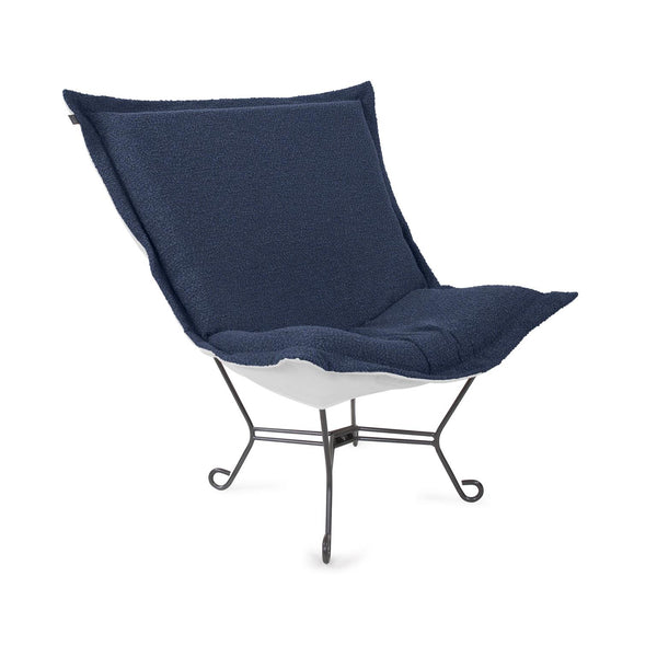 Howard Elliott Patio Scroll Puff Chair - Versatile Indoor-outdoor Seating With Durable Metal Frame And Soft Fabric Blue 93% Rolefin,7% Pes Q500-1341-howard-elliott
