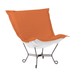 Howard Elliott Patio Puff Chair For Outdoor Relaxation – Durable Fabric, Stylish Design, Perfect For Summer Fun Orange 100% Sunbrella Acrylic Q500-297-howard-elliott