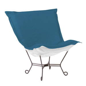 Howard Elliott Patio Puff Chair For Outdoor Relaxation – Durable Fabric, Stylish Design, Perfect For Summer Fun Blue 100% Sunbrella Acrylic Q500-298-howard-elliott