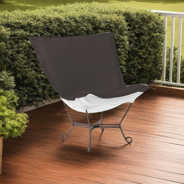 Howard Elliott Patio Puff Chair For Outdoor Relaxation – Durable Fabric, Stylish Design, Perfect For Summer Fun Gray 100% Sunbrella Acrylic Q500-460-howard-elliott