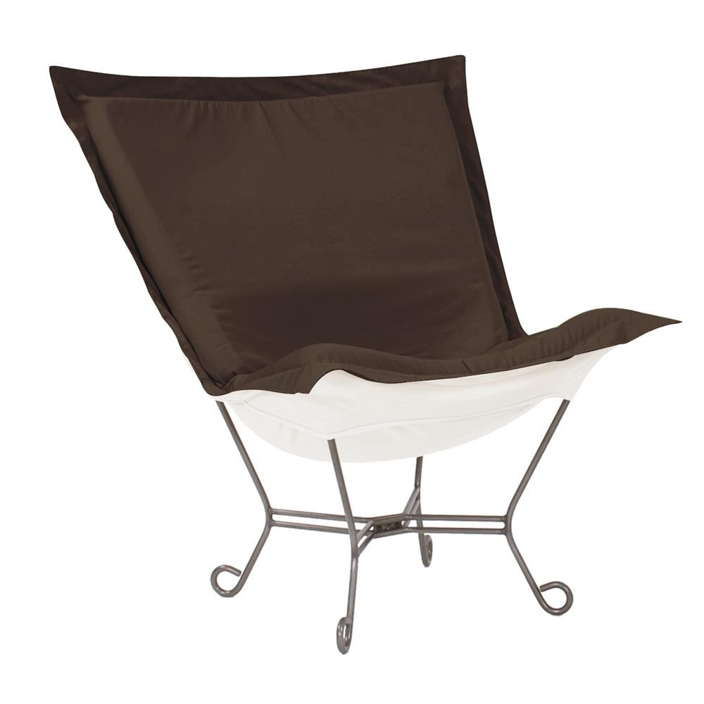 Howard Elliott Patio Puff Chair For Outdoor Relaxation – Durable Fabric, Stylish Design, Perfect For Summer Fun Brown 100% Sunbrella Acrylic Q500-462-howard-elliott