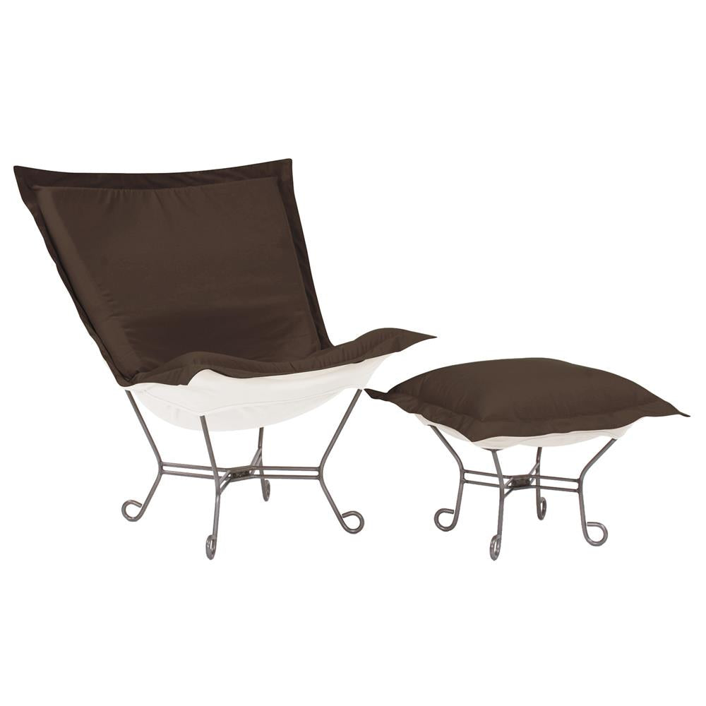 Howard Elliott Patio Puff Chair For Outdoor Relaxation – Durable Fabric, Stylish Design, Perfect For Summer Fun Brown 100% Sunbrella Acrylic Q500-462-howard-elliott