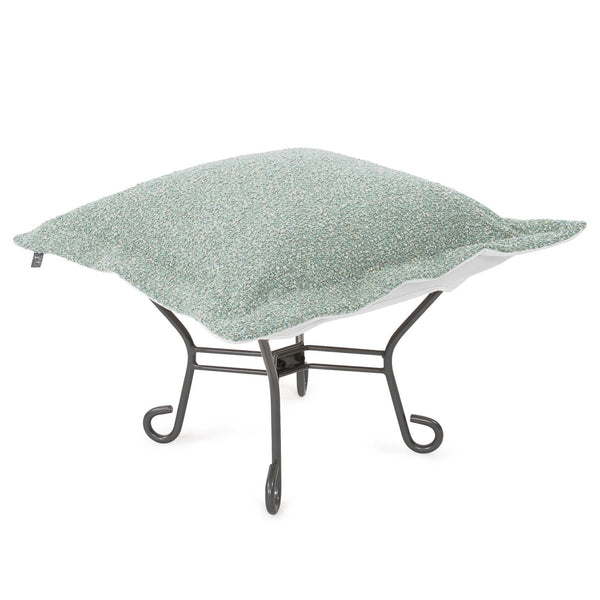 Howard Elliott Patio Scroll Puff Ottoman - Versatile Comfort For Indoor And Outdoor Relaxation In Vibrant Fabric Blue 93% Rolefin,7% Pes Q510-1337-howard-elliott