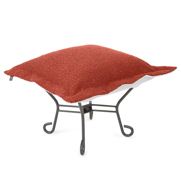 Howard Elliott Patio Scroll Puff Ottoman - Versatile Comfort For Indoor And Outdoor Relaxation In Vibrant Fabric Orange 93% Rolefin,7% Pes Q510-1338-howard-elliott