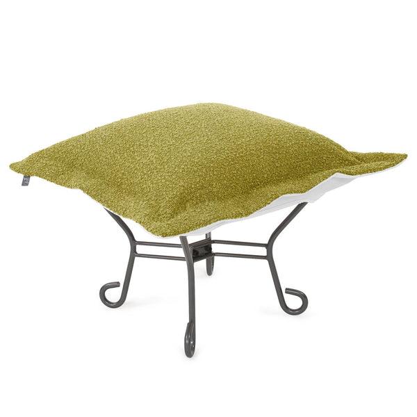 Howard Elliott Patio Scroll Puff Ottoman - Versatile Comfort For Indoor And Outdoor Relaxation In Vibrant Fabric Green 93% Rolefin,7% Pes Q510-1340-howard-elliott