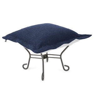Howard Elliott Patio Scroll Puff Ottoman - Versatile Comfort For Indoor And Outdoor Relaxation In Vibrant Fabric Blue 93% Rolefin,7% Pes Q510-1341-howard-elliott