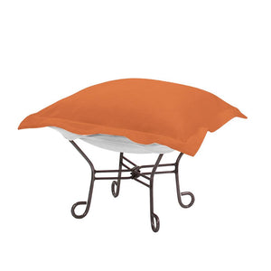 Howard Elliott Scroll Puff Ottoman – Luxurious Comfort With Removable Covers, Perfect For Any Stylish Living Space Orange 100% Sunbrella Acrylic Q510-297-howard-elliott