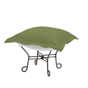 Howard Elliott Scroll Puff Ottoman – Luxurious Comfort With Removable Covers, Perfect For Any Stylish Living Space Green 100% Sunbrella Acrylic Q510-299-howard-elliott