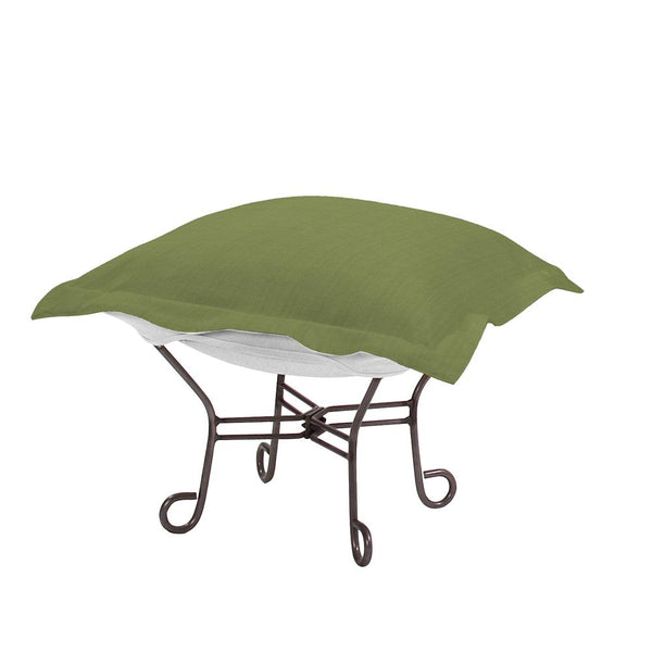 Howard Elliott Scroll Puff Ottoman – Luxurious Comfort With Removable Covers, Perfect For Any Stylish Living Space Green 100% Sunbrella Acrylic Q510-299-howard-elliott