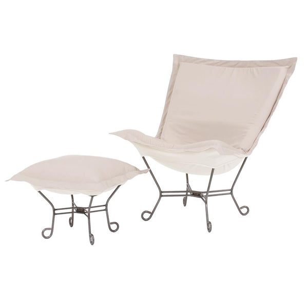 Howard Elliott Scroll Puff Ottoman – Luxurious Comfort With Removable Covers, Perfect For Any Stylish Living Space Brown 100% Sunbrella Acrylic Q510-463-howard-elliott