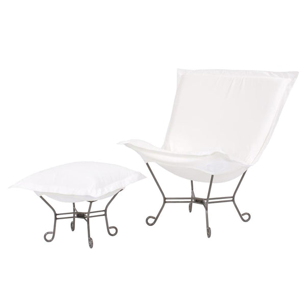 Howard Elliott Scroll Puff Ottoman – Luxurious Comfort With Removable Covers, Perfect For Any Stylish Living Space Brown 100% Sunbrella Acrylic Q510-467-howard-elliott