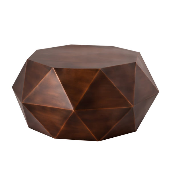 Pasargad Home Kronos Diamond Shape Coffee Table – Modern Brass Accent For Chic Living Spaces Copper Iron Prr-041cop