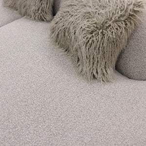 Pasargad Home Simona Upholstered Sofa - Artistic Curved Design With Premium Comfort & Style Grey Textured Polyester Fabric Pzw-943g