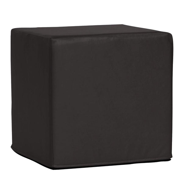 Howard Elliott No Tip Block Atlantis Black - Lightweight, Sturdy Foam Ottoman With Marine Grade Faux Leather Cover Black 100% Pvc ,Fabric Backing 100% Polyester Q850-064-howard-elliott