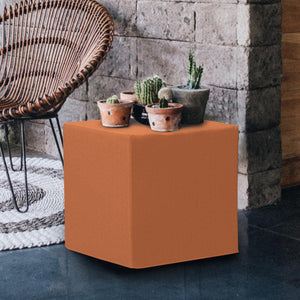 Howard Elliott No Tip Block Lightweight Foam Ottoman With Durable Sunbrella Cover For Indoor And Outdoor Use Orange 100% Sunbrella Acrylic Q850-297-howard-elliott