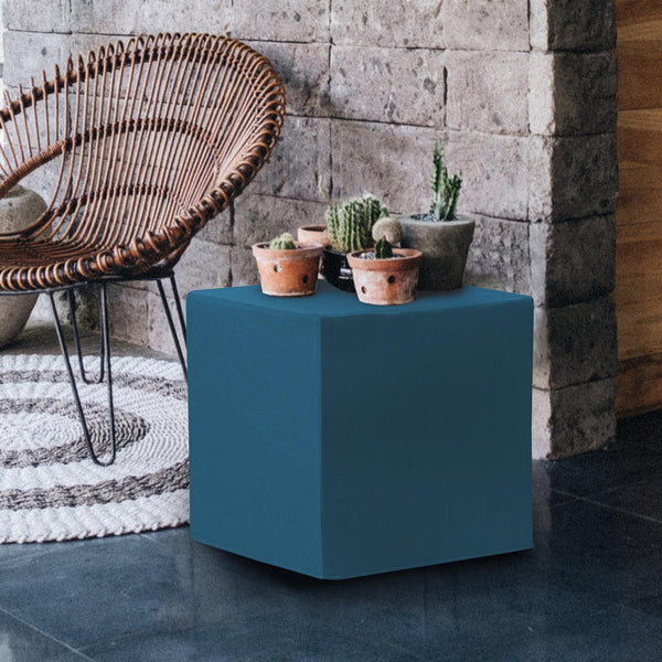 Howard Elliott No Tip Block Lightweight Foam Ottoman With Durable Sunbrella Cover For Indoor And Outdoor Use Blue 100% Sunbrella Acrylic Q850-298-howard-elliott