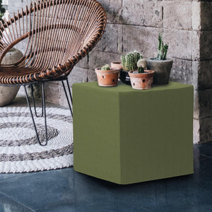 Howard Elliott No Tip Block Lightweight Foam Ottoman With Durable Sunbrella Cover For Indoor And Outdoor Use Green 100% Sunbrella Acrylic Q850-299-howard-elliott