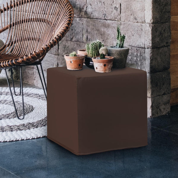 Howard Elliott No Tip Block Lightweight Foam Ottoman With Durable Sunbrella Cover For Indoor And Outdoor Use Brown 100% Sunbrella Acrylic Q850-462-howard-elliott