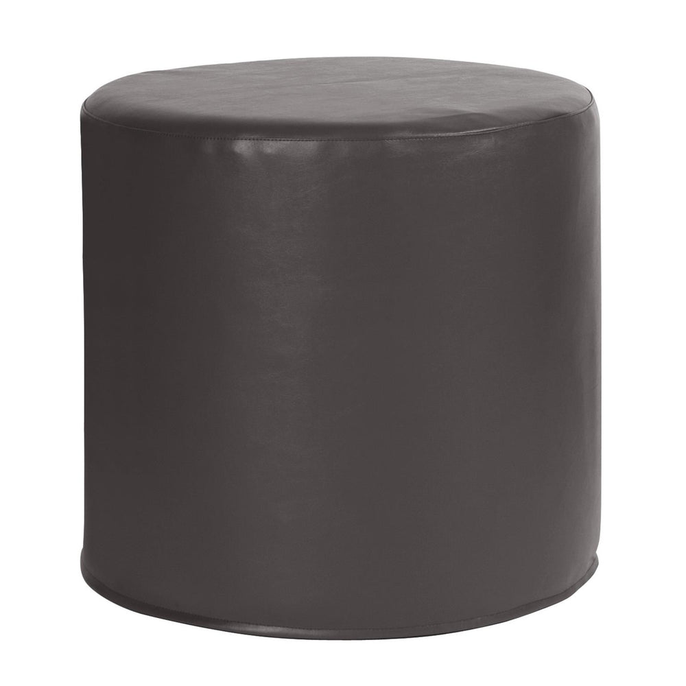 Howard Elliott No Tip Cylinder Atlantis Black - Durable Indoor/Outdoor Foam Ottoman With Marine Grade Faux Leather Cover Black 100% Pvc ,Fabric Backing 100% Polyester Q851-064-howard-elliott