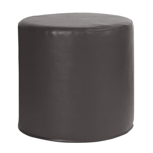 Howard Elliott No Tip Cylinder Atlantis Black - Durable Indoor/Outdoor Foam Ottoman With Marine Grade Faux Leather Cover Black 100% Pvc ,Fabric Backing 100% Polyester Q851-064-howard-elliott