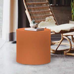 Howard Elliott No Tip Cylinder Outdoor Foam Ottoman - Durable, Lightweight, And Stylish For Indoor & Outdoor Use Orange 100% Sunbrella Acrylic Q851-297-howard-elliott
