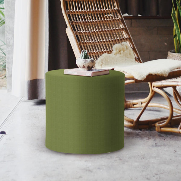 Howard Elliott No Tip Cylinder Outdoor Foam Ottoman - Durable, Lightweight, And Stylish For Indoor & Outdoor Use Green 100% Sunbrella Acrylic Q851-299-howard-elliott