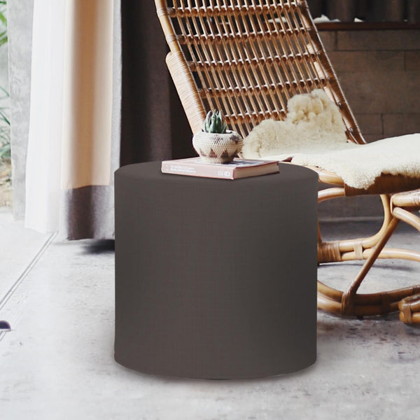 Howard Elliott No Tip Cylinder Outdoor Foam Ottoman - Durable, Lightweight, And Stylish For Indoor & Outdoor Use Gray 100% Sunbrella Acrylic Q851-460-howard-elliott