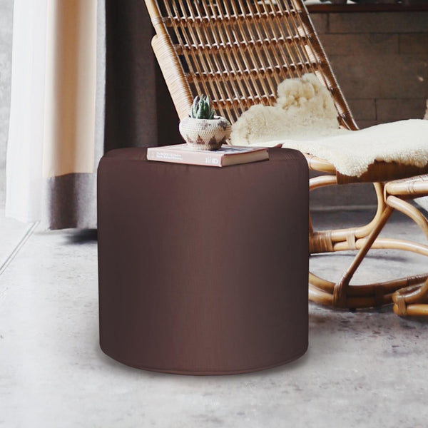 Howard Elliott No Tip Cylinder Outdoor Foam Ottoman - Durable, Lightweight, And Stylish For Indoor & Outdoor Use Brown 100% Sunbrella Acrylic Q851-462-howard-elliott