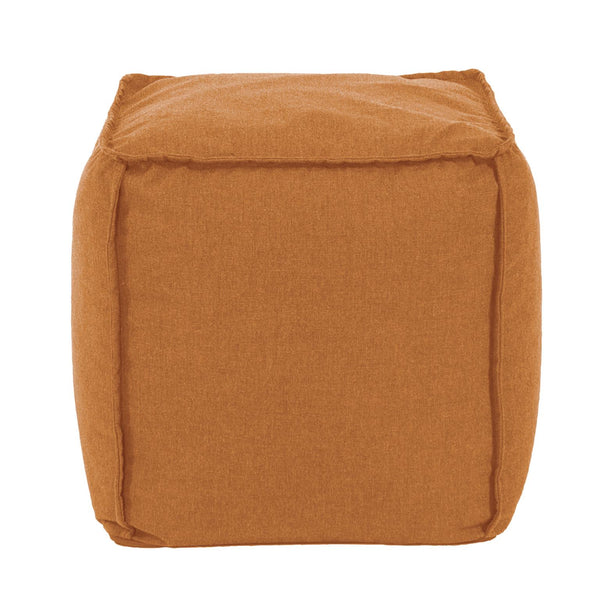 Howard Elliott Square Pouf Ottoman For Indoor/Outdoor Use - Overstuffed Comfort, Stylish Accent For Any Space! Orange 100% Sunbrella Acrylic Q873-297-howard-elliott