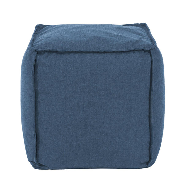 Howard Elliott Square Pouf Ottoman For Indoor/Outdoor Use - Overstuffed Comfort, Stylish Accent For Any Space! Blue 100% Sunbrella Acrylic Q873-298-howard-elliott