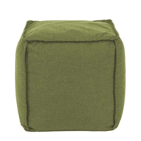 Howard Elliott Square Pouf Ottoman For Indoor/Outdoor Use - Overstuffed Comfort, Stylish Accent For Any Space! Green 100% Sunbrella Acrylic Q873-299-howard-elliott