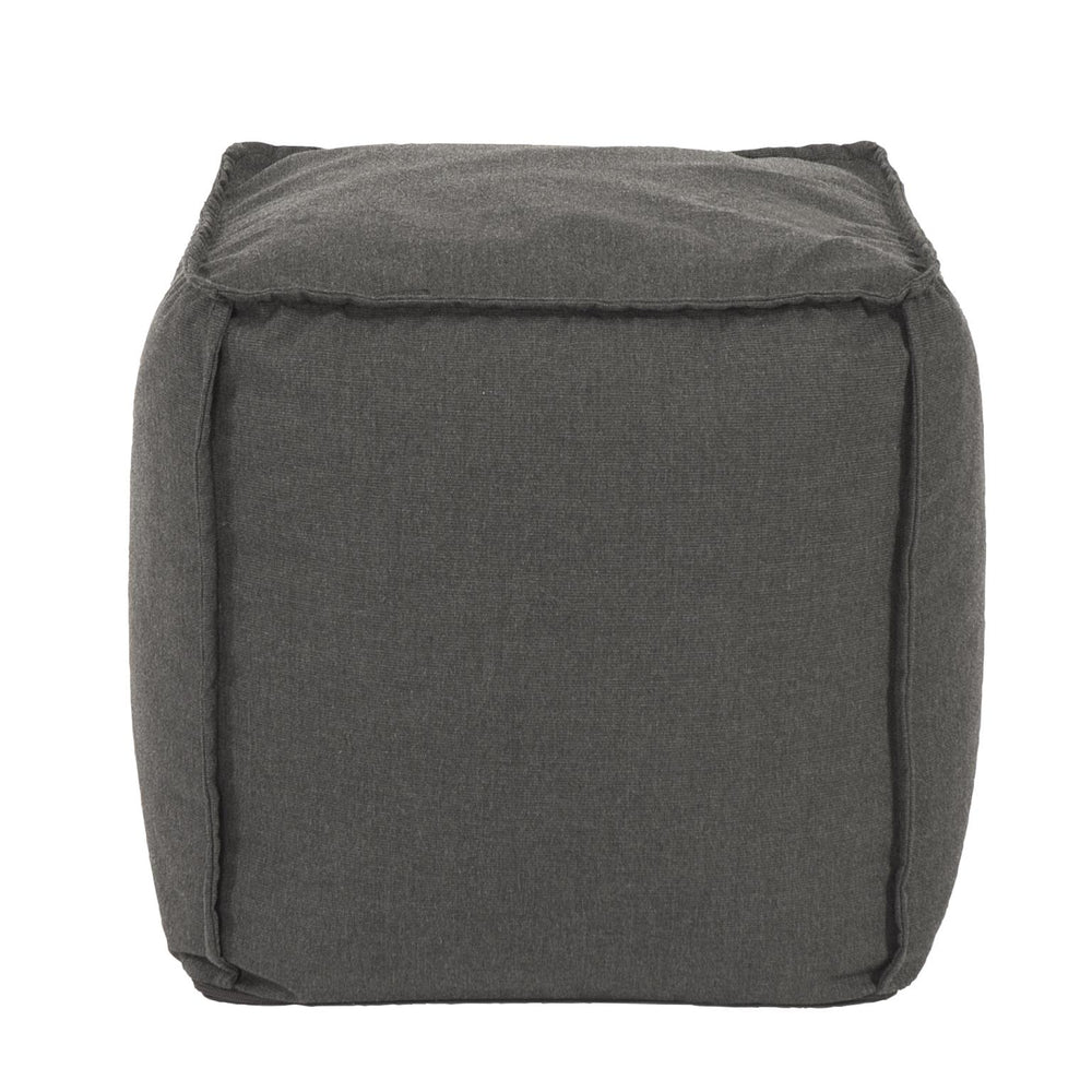 Howard Elliott Square Pouf Ottoman For Indoor/Outdoor Use - Overstuffed Comfort, Stylish Accent For Any Space! Gray 100% Sunbrella Acrylic Q873-460-howard-elliott