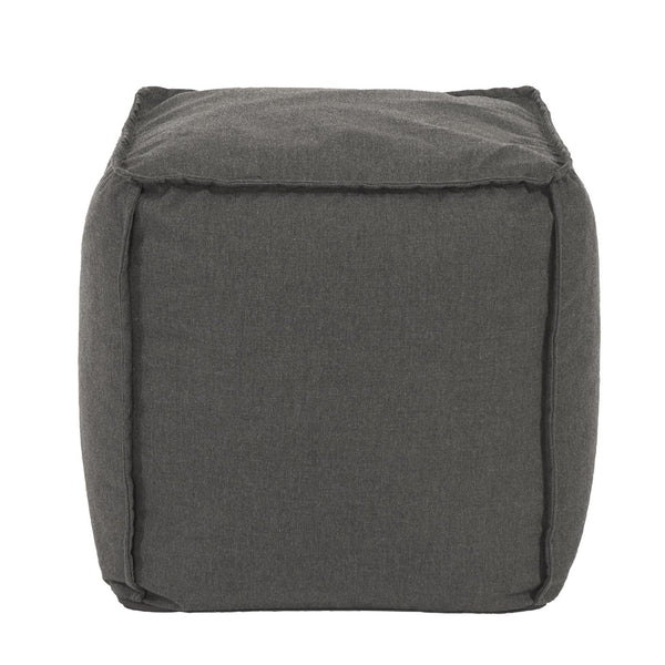 Howard Elliott Square Pouf Ottoman For Indoor/Outdoor Use - Overstuffed Comfort, Stylish Accent For Any Space! Gray 100% Sunbrella Acrylic Q873-460-howard-elliott