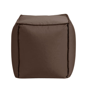Howard Elliott Square Pouf Ottoman For Indoor/Outdoor Use - Overstuffed Comfort, Stylish Accent For Any Space! Brown 100% Sunbrella Acrylic Q873-462-howard-elliott