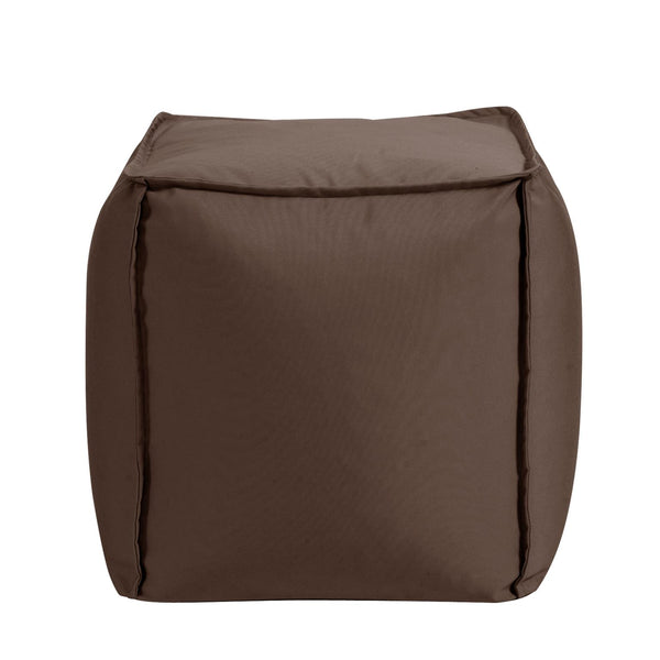Howard Elliott Square Pouf Ottoman For Indoor/Outdoor Use - Overstuffed Comfort, Stylish Accent For Any Space! Brown 100% Sunbrella Acrylic Q873-462-howard-elliott