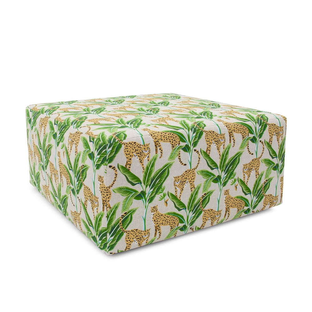 Howard Elliott Outdoor Universal Square Ottoman Cover In Safari Natural – Stylish, Weather-resistant, Versatile Design Brown 100% Polyester Qc133-1278-howard-elliott