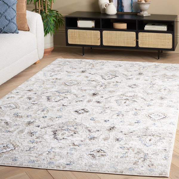 Safavieh Quincy Elegant Area Rug Runner - Transitional Design, Durable Power Loomed, Soft & Stylish Comfort Ivory ,Light Grey 50% Polyester,50% Polypropylene Qcy104a-5