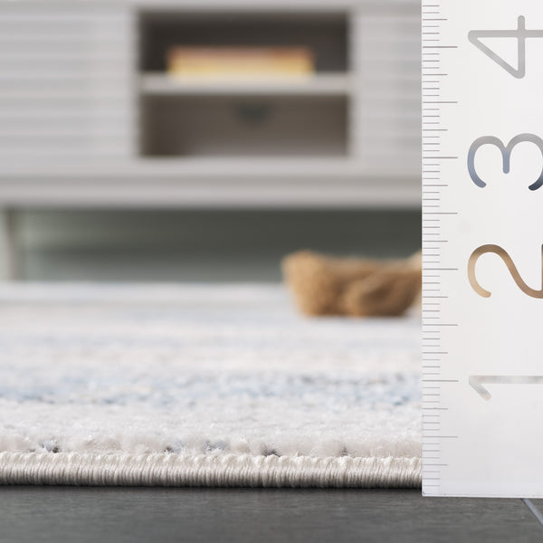 Safavieh Quincy Modern Runner Area Rug - Chic Ivory And Blue Design For Elegant Home Décor And Comfort Ivory ,Blue 50% Polyester,50% Polypropylene Qcy110a-5