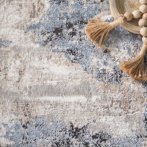 Safavieh Quincy Modern Runner Area Rug - Chic Ivory And Blue Design For Elegant Home Décor And Comfort Ivory ,Blue 50% Polyester,50% Polypropylene Qcy110a-5